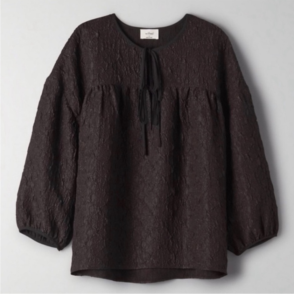 Aritzia Wilfred Playa Balloon Sleeve Blouse Size Medium Chic Boho Cottagecore